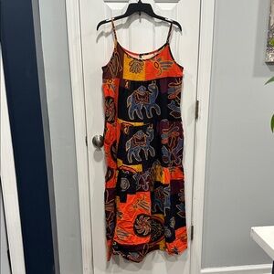 Colorful Sleeveless Maxi Dress with pockets